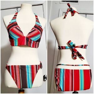 Bebe Multi-colored Boho Bikini Size Large